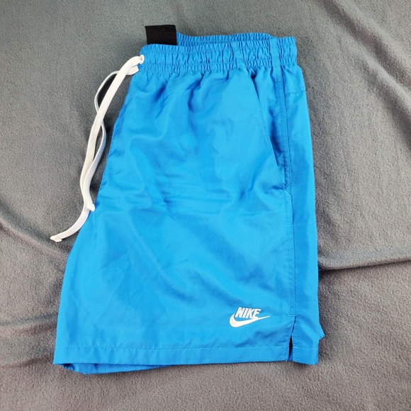 Nike Men's Swim Trunks Shorts Blue Drawstring Pockets Casual Activewear Large - Picture 1 of 8